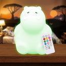 Lumipets Remote Control Silicone Night Light for Kids - Hippo Design with 9 Soft Colors & Sleep Timer - Rechargeable, Battery-Operated Lamp for Bedroom | Baby Nursery, Toddler, Girls, Boys by TinyTreasures Baby Boutique