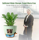 WOUSIWER 10 inch Self Watering Planters, 2 Pack Large Plastic Plant Pots with Deep Reservior and High Drainage Holes for Indoor Outdoor Plants and Flowers, Green with Terracotta by GreenHaven Gardens