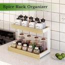 MARTY 2 Tier Spice Rack Organizer for Countertop, 15.8''L Coffee Station/Bathroom Organizer Countertop, Counter Shelf Desktop Storage Organizer for Kitchen, Bedroom, Office by CozyNest Decor