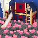Foam Pit Cubes, 24 PCS 5 Inches Gymnastics Foam Blocks Trampoline Blocks, Multi-Sport Protective Padding for Gymnastics, Trampoline, Parkour, Skate Parks & BMX - Dark Grey & Pink by TinyTreasures Baby Boutique