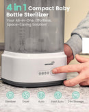 Bottle Sterilizer and Dryer, Compact Electric Steam Baby Bottle Sterilizer (Esterilizador de Biberones), Bottle Sanitizer for Baby Bottles, Pacifiers, Pump Parts Black by TinyTreasures Baby Boutique