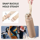 Enerbone 32 oz Insulated Water Bottle, Stainless Steel Bottle with Carrying Strap, Double-Wall Vacuum Insulation Design, Leakproof Sports Bottle with Straw, Keep Drinks Cold or Hot for Hours by CozyNest Decor