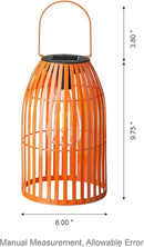 Set of 2 Solar Lantern Outdoor Waterproof Hanging Metal Birdcage Shaped Lantern Decorative Solar Light for Garden Yard Patio Porch, Orange by GreenHaven Gardens