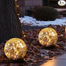 Solar Globe Lights Outdoor Waterproof-Solar Balls-Solar Garden Lights-Solar Orbs for Outside 2 Pack Cracked Glass Ball for Lawn Patio Yard Backyard Decorations by GreenHaven Gardens