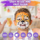 Professional Face Painting Kit for Kids – 54 Color Water Activated Facepaint Makeup Kit, Non-Toxic face Paint with Stencils, Gems, Brushes– for Halloween, Parties, Carnival, School Event & Festivals by TinyTreasures Baby Boutique