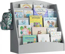 5-Tier Kids Bookshelf Montessori Toddler Book Rack Baby Bookcase Floor Front Facing Magazine Display Shelf for Bedroom Playroom Nursery Classroom Kindergarten Wood (Gray) by CozyNest Decor