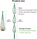 USLAI Macrame Plant Hanger Indoor Outdoor, Up to 4-15 inch Pot, Heavy 20lb Planters, Extra Long Strong Hanging Planter Basket Holder, Boho Home Decor, 35+72 Inch, Green (POTS NOT Included) by GreenHaven Gardens