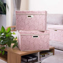 PRANDOM Larger Collapsible Storage Cubes with Lids Fabric Decorative Storage Bins Boxes Organizer Containers Baskets with Cover Handles for Bedroom Closet Living Room 17.7x11.8x11.8 Inch 3 Pack by TinyTreasures Baby Boutique