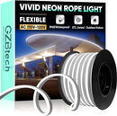 GZBtech Flexible LED Neon Rope Lights 50FT,AC 110-120V Waterproof Strip Light, 120 LEDs/M Cuttable Connectable Neon Lighting for Indoor Outdoor Home Decor/Commercial Building Use-Cold White 15M by CozyNest Decor