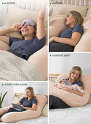 Meiz Pregnancy Pillows, Pregnancy Pillows for Sleeping Cooling, U Shaped Full Body Pillow for Adult, Rayon Cover from Bamboo, Light Apricot by TinyTreasures Baby Boutique
