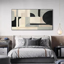 SIGNWIN 36"x72" Extra Large Framed Wall Art Modern Neutral Abstract Geometric in Black and Beige, Clean Minimalist Design for Home Living Room Bedroom Decor (Frame Assembly Required) by CozyNest Decor