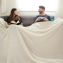 PHF 100% Cotton Waffle Blanket Oversized King 120"x120", Lightweight Breathable Extra Large 10'x10' Summer Blankets for Bed, Giant Big Luxury Aesthetic Woven Bedding for Home Decor, Ivory by CozyNest Decor
