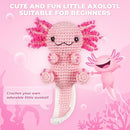 Crochet Kit for Beginners, Learn to Crochet, Include Easy Knitting Soft Yarn, Step-by-Step Video Tutorial, Hook, Holiday Birthday Gift for Adults and Kids(Happy Axolotl) by TinyTreasures Baby Boutique