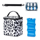 Breastmilk Cooler Bag with Ice Pack Fits 6 Baby Bottles Up to 9 Ounce, Baby Bottle Bag with Shoulder Strap for Nursing Mom Daycare, Cow by TinyTreasures Baby Boutique