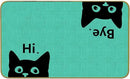 Mingnei Hi Bye Cat Welcome Doormat for Home Kitchen Entrance, Funny Black Cat Lover Floor Mat for Indoor/Outdoor Entryway Rug 30x17 (Green) by CozyNest Decor
