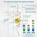 FONMY Gazing Ball Spiral Tail -Decorative Wind Spinner Sun Catcher Rainbow Maker 11 inch Tail and 2 inch Golden Crystal Orb. Indoor Outdoor Garden Decoration -13 inch Height by GreenHaven Gardens
