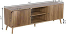 Mid Century Modern TV Stand for Televisions up to 70 Inches, with Sliding Doors and Storage, Television Stands, TV Consoles, Media Consoles for Living Room, 63 Inch (Walnut) by CozyNest Decor