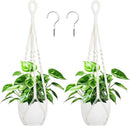 Augshy 27inch Macrame Plant Hanger, 2 Packs Plant Hangers with Hooks, Hanging Planter for Indoor Plants Decorative Macrame Pot Hanger for Home Decor by GreenHaven Gardens