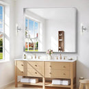 Silver Bathroom Mirror, 40x48 Inch Rectangular Framed Mirror, Large Wall Mounted Bathroom Vanity Mirror Over Sink for Bedroom,Restroom, Living Room, Hangs Vertically or Horizontally by CozyNest Decor