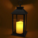 Hanging Glass Panes Lantern Portable Led Candle Light Operated by 3AAA Battery Use for Garden Yard, Indoor & Christmas Day Decoration etc,Pack of 6(Black) by CozyNest Decor