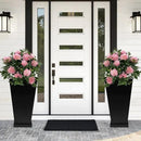 Metal Planter 30" H - 2 Pack, Tall Planters with Removable Insert Shelve & Saucer Trays, Metal Outdoor Planters for Porch, Garden, Patio, Yard (Black) by CozyNest Decor