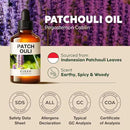 Kukka Patchouli Essential Oil for Skin & Diffuser - 4 Fl Oz - 100% Pure Natural Patchouli Oil, Captivating Scent for Body Perfumes, Aromatherapy & Soap Making Scent DIY by CozyNest Decor