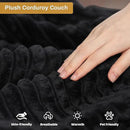 HYJT-H&K Modular Sectional Sofa Cloud Secttional Couch, 132" Comfy U Shaped Couches for Living Room, Deep Seat Memory Foam Fluffy Plush Corduroy Boneless Couch Sectionals with Chaise, Black by CozyNest Decor