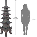 Design Toscano Nara Temple Pagoda Asian Decor Garden Statue, Grande 71 Inch Tall, Fiberglass Cast Stone Resin, Verdigris Green Bronze Finish