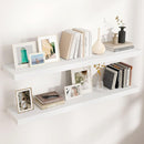Floating Shelves for Wall, 2 Large Wall Mounted Shelves with Invisible Brackets, Long Wood Floating Wall Shelf Shelves for Living Room, Bedroom, Kitchen, (White, 48" W x 9" D x 1.5" H) by TinyTreasures Baby Boutique