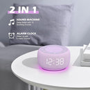 Buffbee Sound Machine & Alarm Clock 2-in-1, 0-100% Clock Face Brightness, Bottom Colored Light, Sleep Timer, Precise 30-Level Volume White Noise Machine, Digital Alarm Clocks for Bedrooms - Purple by TinyTreasures Baby Boutique