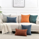 Fancy Homi 2 Packs Grey Long Lumbar Decorative Throw Pillow Covers 16x24 Inch for Couch Bed Sofa, Rustic Farmhouse Boho Home Decor, Soft Striped Corduroy Rectangle Accent Cushion Case 40x60 cm by CozyNest Decor