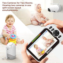 Baby Monitor with 30-Hour Battery, 5" Large Split-Screen Video Baby Monitor with Camera and Audio, 3500mAh Battery, Remote Pan/Tilt/Zoom Camera, Two-Way Talk, Night Vision, Lullabies, No WiFi by TinyTreasures Baby Boutique