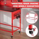 47" Heavy Duty Adjustable Workbench with Power Outlets, Pegboard & Locking Wheels - 2100LB Capacity Garage Work Table, Compatible with Milwaukee Battery, Reinforced Steel Frame for Workshop & Home Use by GreenHaven Gardens