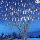 Outdoor Meteor Shower Lights - 16 Inch 8 Tube Snow Falling Icicle Cascading Lights for Xmas, Wedding Party, UL Plug, White by GreenHaven Gardens