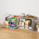 Wetheny 2 Tier Stackable Wall Mounted Wire Basket Fruit Basket with Wood Lid - Kitchen Pantry Organization and Storage, Hanging Storage Basket for fruits, Onion, Potato, Produce, Vegetable (White) by CozyNest Decor
