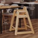 Foundations Neat Seat Wood Highchair for Restaurants, Easy to Clean, “No-tip” Feet, 3-point Safety Harness, Durable Hardwood, Small Footprint, Stackable (Natural) by TinyTreasures Baby Boutique