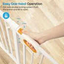 owlie Baby Gate with Door 66-75 Inch, Extra Wide Stair Gates for Kids Adjustable Wide Dog Pet Gate Stairway Large Baby Gates Pressure Mount for Pets for House Stairway Doorway White (30.5'' Tall) by TinyTreasures Baby Boutique