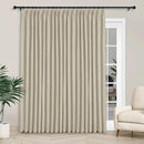 Macochico Extra Wide Full Blackout Linen Curtains for Sliding Door Beige Pinch Pleated Linen Curtains 96 Inches Long for Bedroom Living Room Farmhouse with Tieback 120”Wx96”L 1 Panel by CozyNest Decor