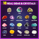 XXTOYS Gemstone Dig Kit - Dig Up 18 Real Gemstones and Crystals - Science Kits for Kids, STEM Toys for Age 6-8, Great Educational Geology Gifts for Boys & Girls Ages 5-7 by TinyTreasures Baby Boutique