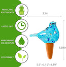 Glass Bird Shaped Plant Watering Ball Glass Automatic Watering Ball Flower Pot Insertion Spike Drip Irrigation Device Watering Ball Irrigation System Plant Enthusiast Gift (Light Blue) by GreenHaven Gardens