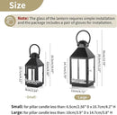 NUPTIO Black Decorative Candle Lantern: Metal Pillar Candle Holders for Table Centerpiece - 10.2in Tall Hanging Lanterns for Outdoor Wedding Party Home Living Room Fireplace Decor by CozyNest Decor