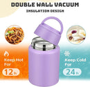 Soup Thermo for Hot Food Kids 16oz Insulated Food Jar Leakproof Thermo Lunch Container for Kids Wide-Mouth Stainless Steel Lunch Box for School with Handle Folding Spoon(3+) by TinyTreasures Baby Boutique