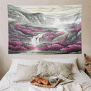Japanese Tapestry, Red Plum Blossom Mountain Tapestry, Asian Japanese Wall Tapestry, Nature Landscape Tapestries for Bedroom Living Room Decor 90"x60" by CozyNest Decor