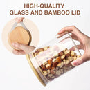 25oz Glass Food Storage Jars, Glass Jars with Bamboo Lids, Kitchen Storage Jars, Set of 6, Canisters with Airtight Lids for Spice, Coffee, Cookie, Pantry Organizers by CozyNest Decor