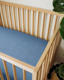 Bassinet Sheet for Baby Boy and Girl, Fitted Sheets for Rectangle, Oval, Hourglass Bassinet Mattress, Muslin Moses Basket Sheets with Neutral Style (Blue) by TinyTreasures Baby Boutique