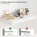 Heimlove White Bathroom Shelves Floating Shelves for Wall Shelf Over Toilet Long Wall Mounted Modern Farmhouse,48 x 12 Shelves with Invisible Brackets for Living Room, Kitchen, Bedroom by CozyNest Decor
