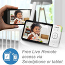 VTech RM5764HD 1080p Smart WiFi Remote Access Baby Monitor, 360° Pan & Tilt, 5" 720p HD Display, HD Night Vision, Soothing Sounds, 2-Way Talk, Temperature Sensor, Motion Detection, iOS & Android by TinyTreasures Baby Boutique