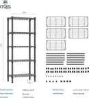 1250 lbs 5 Tier Shelf Metal Storage Shelves Wire Rack Closet Organizers for Garage Kitchen Bathroom Laundry Black 11.8" D x 23.6" W x 59.5" H by CozyNest Decor