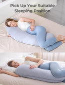 Momcozy Pregnancy Pillows for Side Sleeping, J Shaped Maternity Body Pillow for Pregnancy, Soft Pregnancy Pillow with Jersey Cover for Head Neck Belly Support, Grey by TinyTreasures Baby Boutique