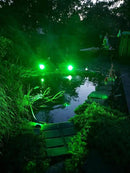 T-SUNUS Green Solar Lights Outdoor 2 Pack, IP65 Waterproof Solar Spotlight, Auto-on/Off Security Wall Light Landscape for St. Patrick's Day Halloween Christmas Tree Patio Yard Garden Driveway Pool by GreenHaven Gardens